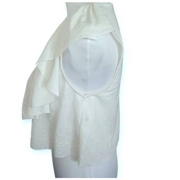 ZARA CREAM/OFF WHITE RUFFLE CROP TOP SZ.S EUC. - Picture 3 of 6